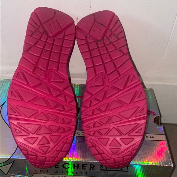 Skechers Women's Vibrant Pink Lace-Up Sneakers - Picture 5 of 5